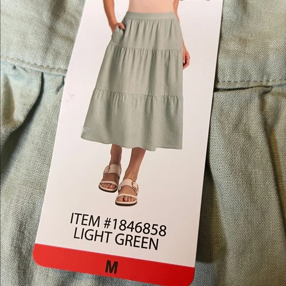 NWT Matty‎ M Women's Linen Blend Skirt Light Green
